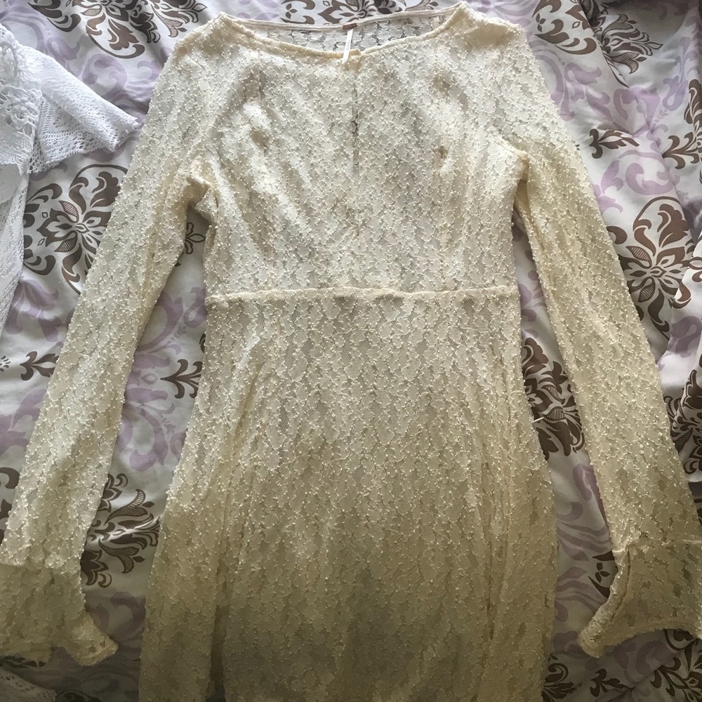 M Free People Dress, beaded, Long sleeve